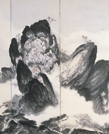 长谷川竹友的《石锤圣山》局部图