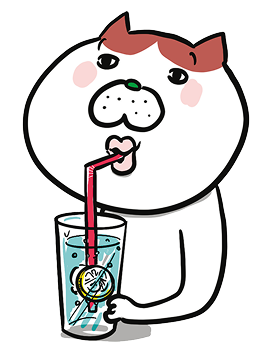 ねこ山ニャがソーダを飲むイラスト